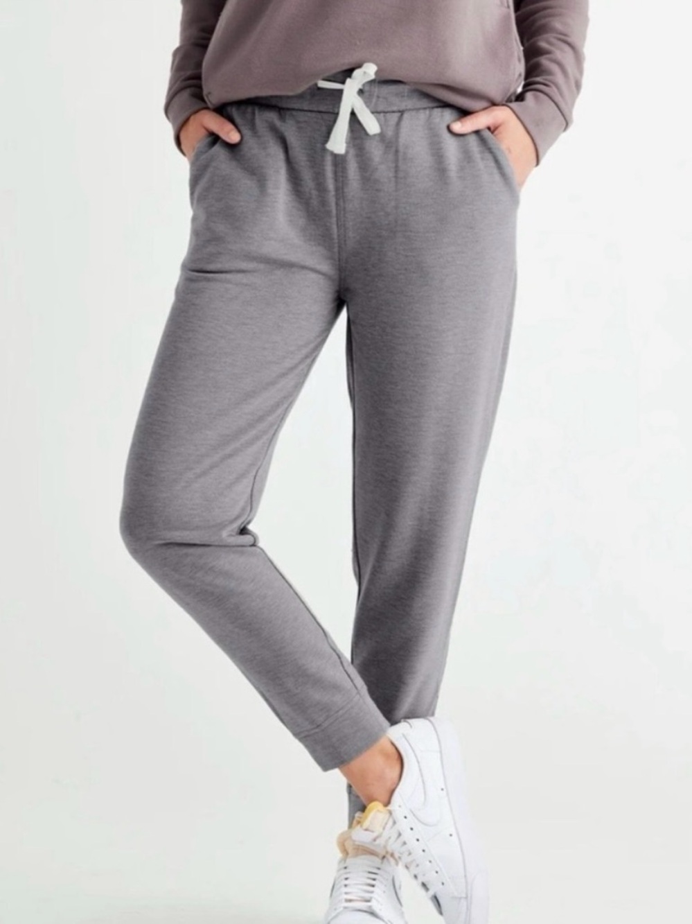 Free Fly Apparel Gray Bamboo Joggers with Drawstring and Pockets